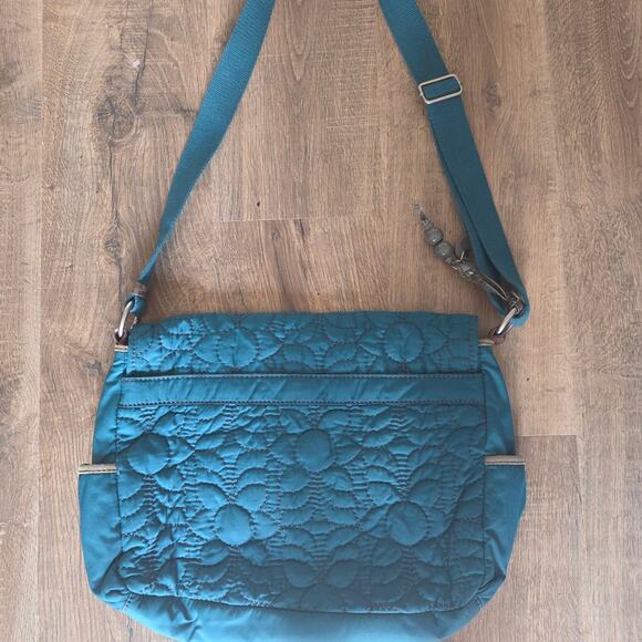 Fossil Key-Per Turquoise Quilted Messenger Bag Laptop Bag Crossbody - Picture 7 of 11